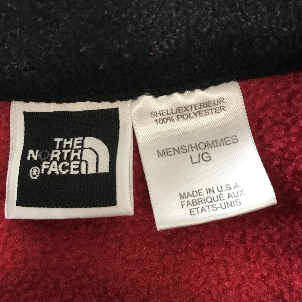 Vintage The North Face Vest Mens Large Red Fleece Full Zip Made USA Warm Outdoor